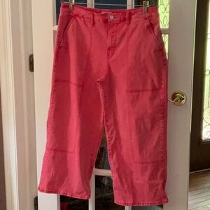 Lori Goldstein wide leg jeans in coral